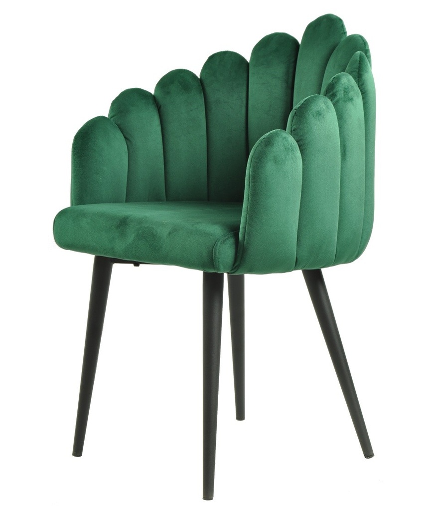 [594.SDEVINVVO] Sillón DEVIN, metal, tapizado velvet verde oscuro