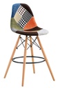 Taburete STAR PAT22, madera, tapizado patchwork 22
