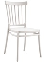 Silla MILOS NEW, apilable, tratamiento anti UV, polipropileno blanco