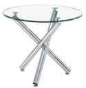 Mesa DESIREE NEW, cromada, cristal, 90 cms diámetro