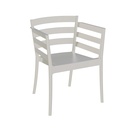 Sillón SALERNO, apilable, polipropileno gris pálido