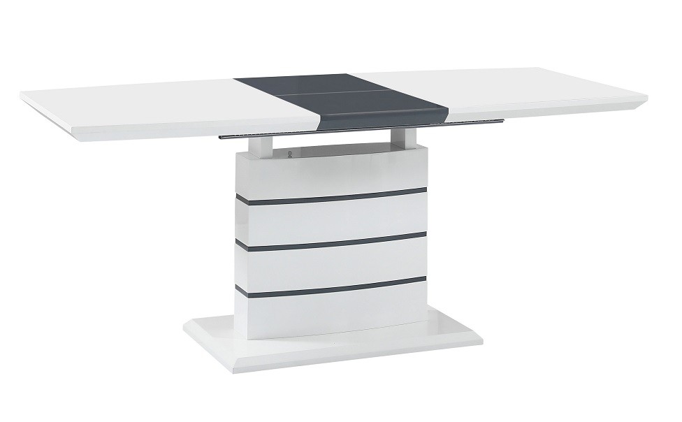 [189.MCHAMBEXT] Mesa CHAMBERY, extensible, lacada blanca, 140 ~ 180 x 80 cms
