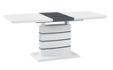 Mesa CHAMBERY, extensible, lacada blanca, 140 ~ 180 x 80 cms