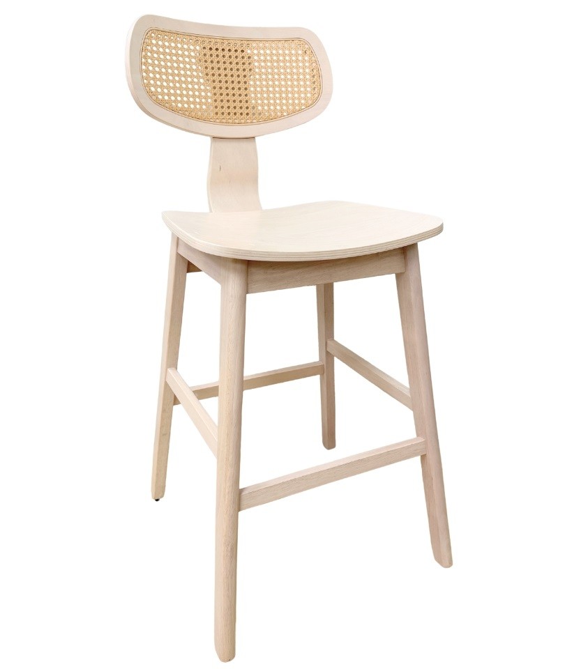 [450.TCORBELWW] Taburete CORBEL, madera de hevea, rejilla, acabado natural