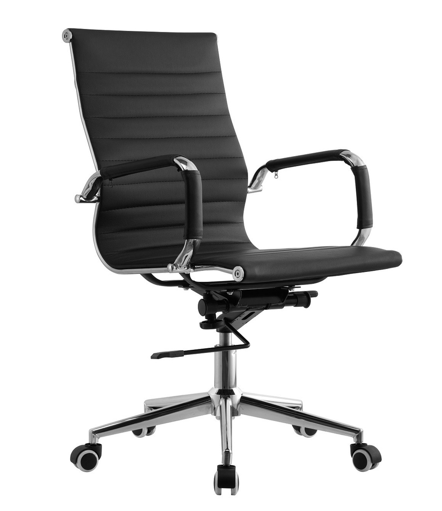 Sillón de oficina OLIVER, giratorio, regulación de altura, basculante profundo, similpiel negra