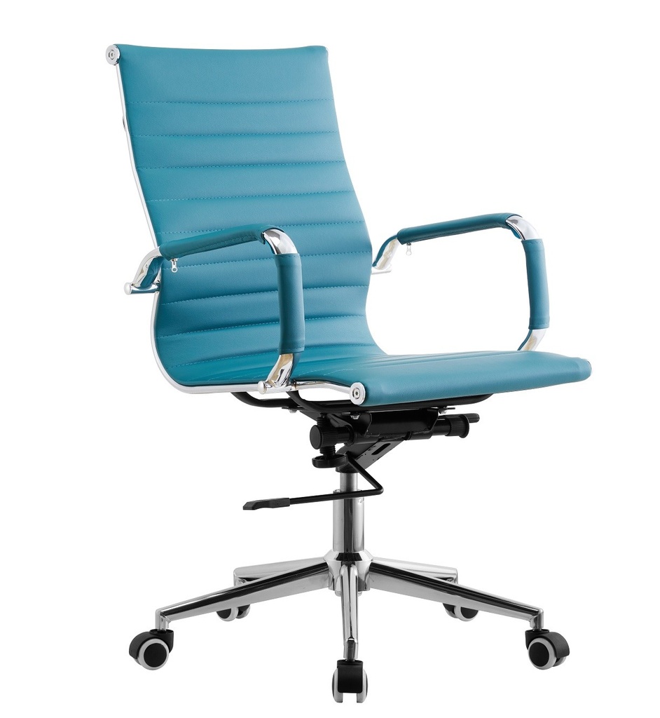 Sillón de oficina OLIVER, giratorio, regulación de altura, basculante profundo, similpiel turquesa