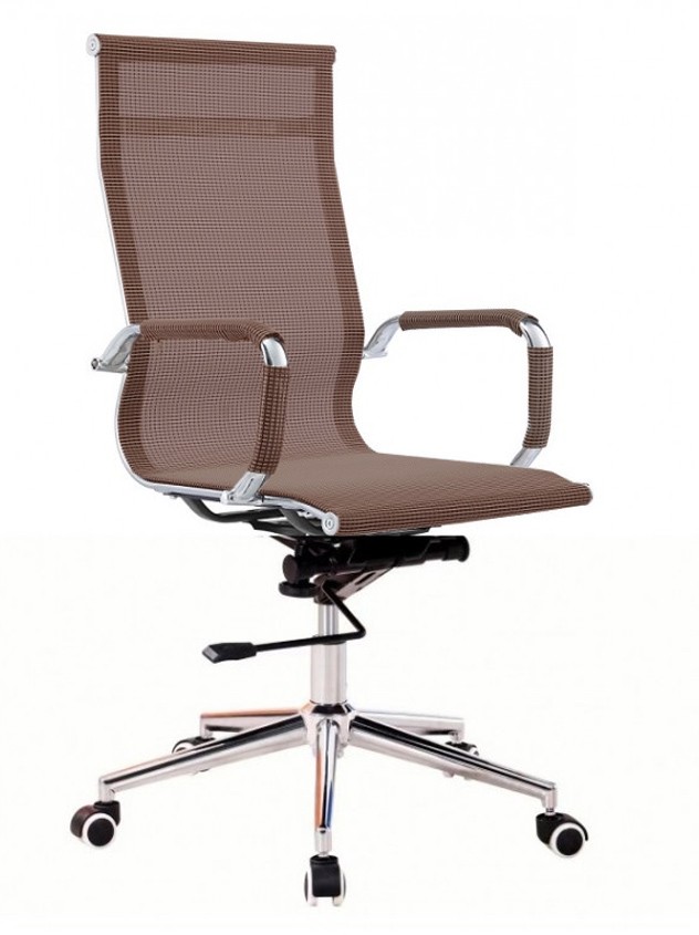 [794.SIGOAMMA] Sillón de oficina IGOR, alto, regulación de altura, basculante profundo, malla marrón