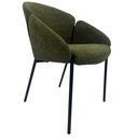Sillón GIORGIO, metal, tapizado chenilla verde bosque