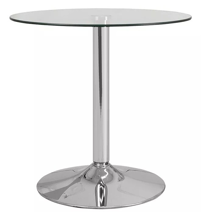 [143.MBER60R] Mesa BERNIE 60R, cromada, cristal templado 60 cms diámetro
