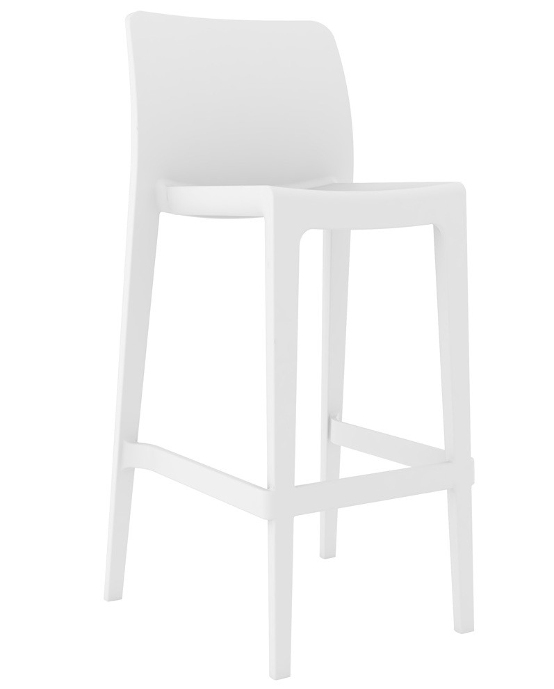 [429.TLITORABL] Taburete LITORAL, apilable, polipropileno blanco