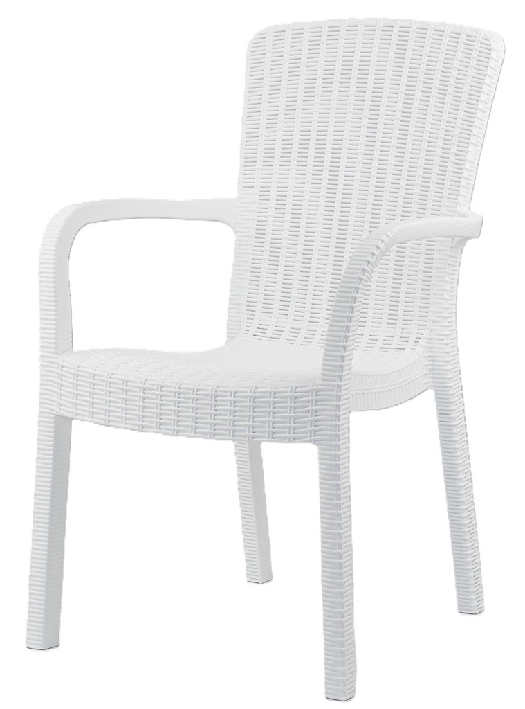 [579.SARUBABL] Sillón ARUBA, apilable, polipropileno blanco