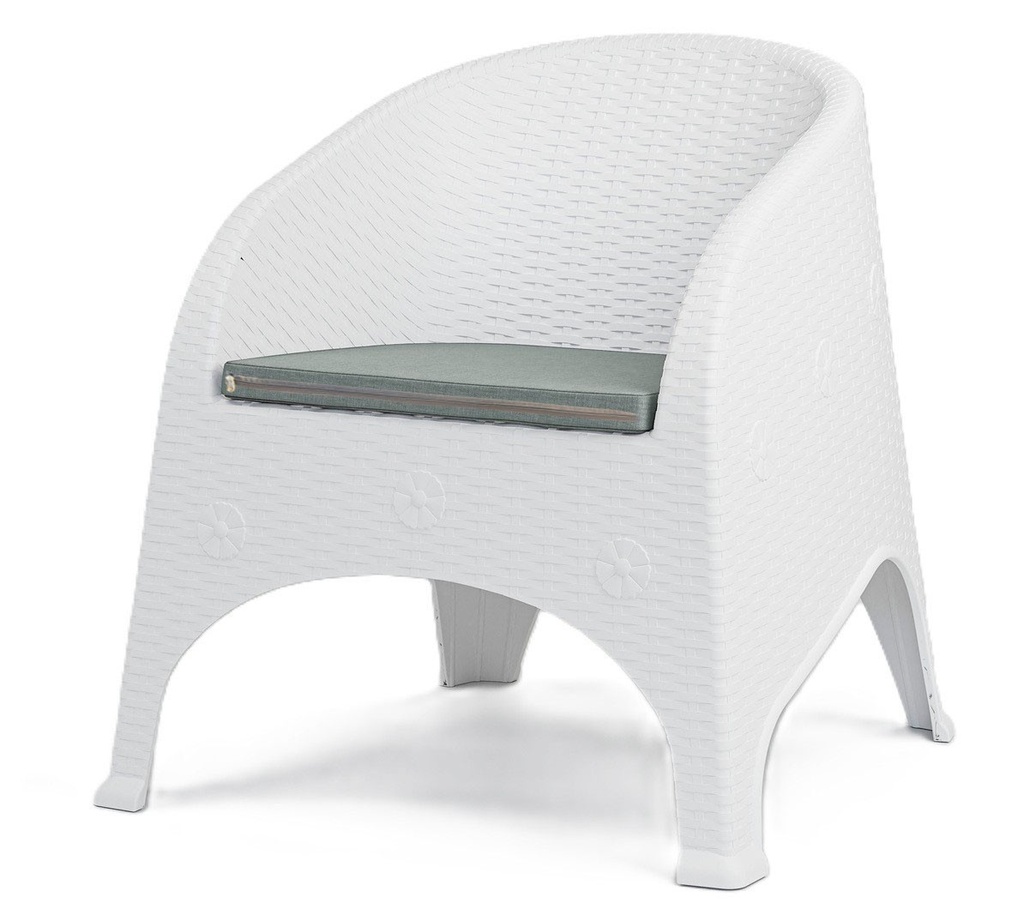 [579.SSURFCOBL] Sillón SURF, apilable, polipropileno blanco, cojín gris