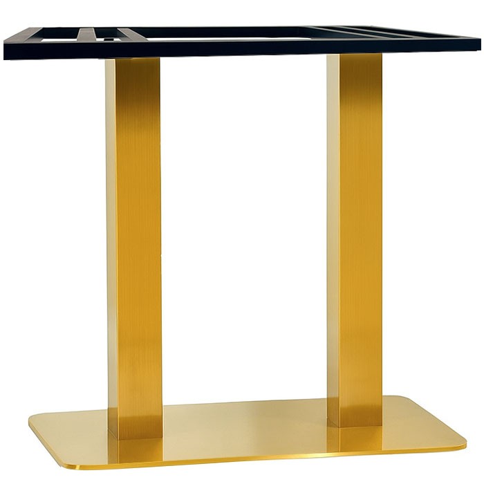 [110.BTRDORT72] Base de mesa TROCADERO RT72DO, acero inoxidable, dorada, base de acero de 8 mm. 70 x 40 cms, altura 72 cms