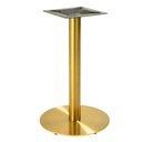 Base de mesa BOMBAY 72DO, acero inoxidable, dorada, base de acero de 8 mm. 45 cms de diámetro, altura 72 cms