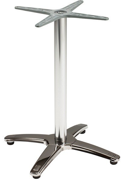 [110.BROMAN70] Base de mesa ROMA NEW, 4 brazos, inoxidable y aluminio