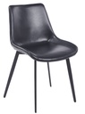 Silla MADRIGAL, metal, similpiel vintage negra