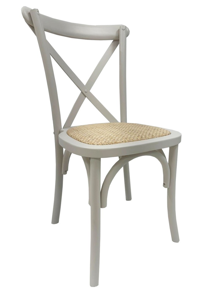 [576.SCSXBLRA] Silla CROSS SX, madera de haya, blanca, asiento de ratán