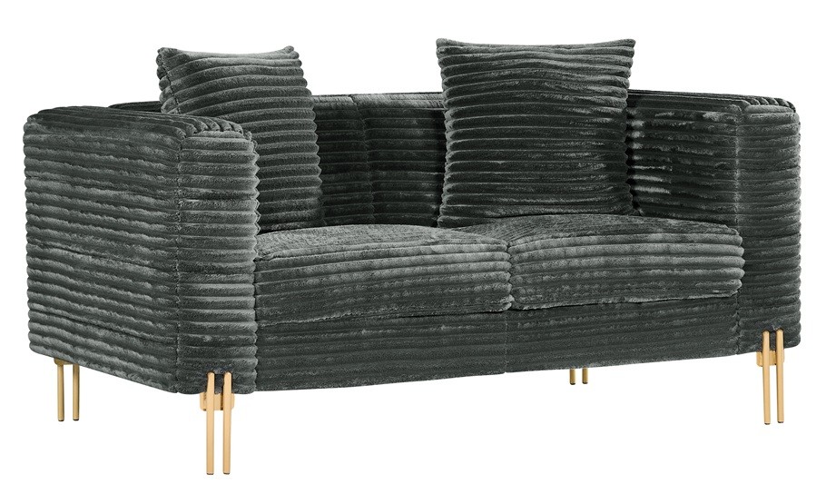 [252.SLAR2COGR] Sofá LARIOS, 2 plazas, tejido corduroy gris