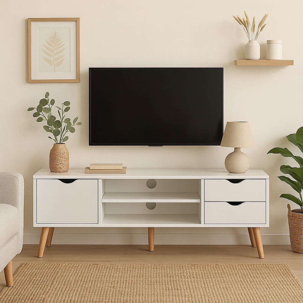 MESA TV FIANO BLANCA 140