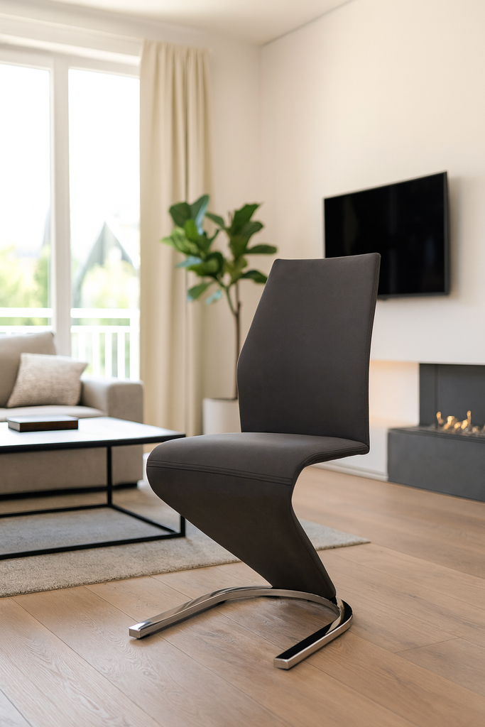 PACK 2 SILLAS UNIQUE NEGRAS PATAS CROMADAS