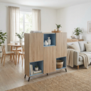 ESTANTERÍA ALMA ROBLE ASERRADO AZUL