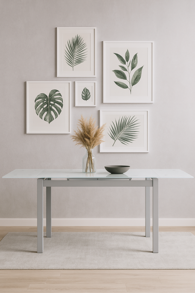 MESA BISBE EXTENSIBLE BLANCA CHASIS GRIS