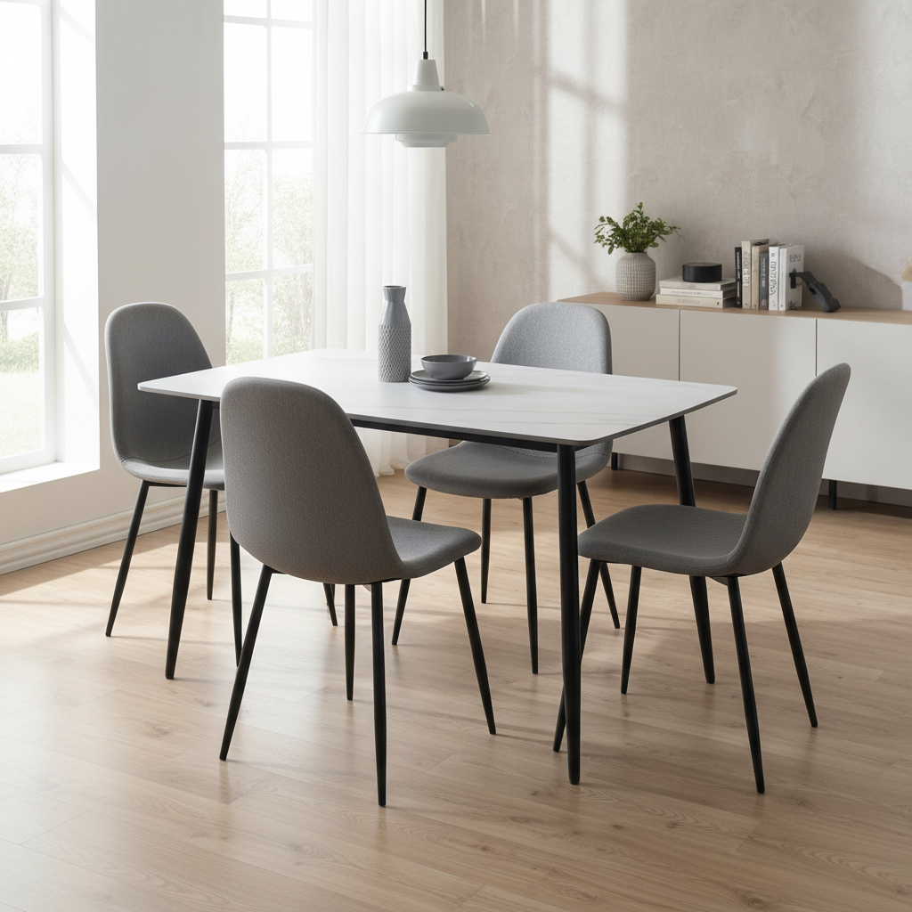 MESA FIJA PIMER PORCELANICO PATAS NEGRAS