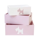 SET 3 CAJAS MADERA PUPPY